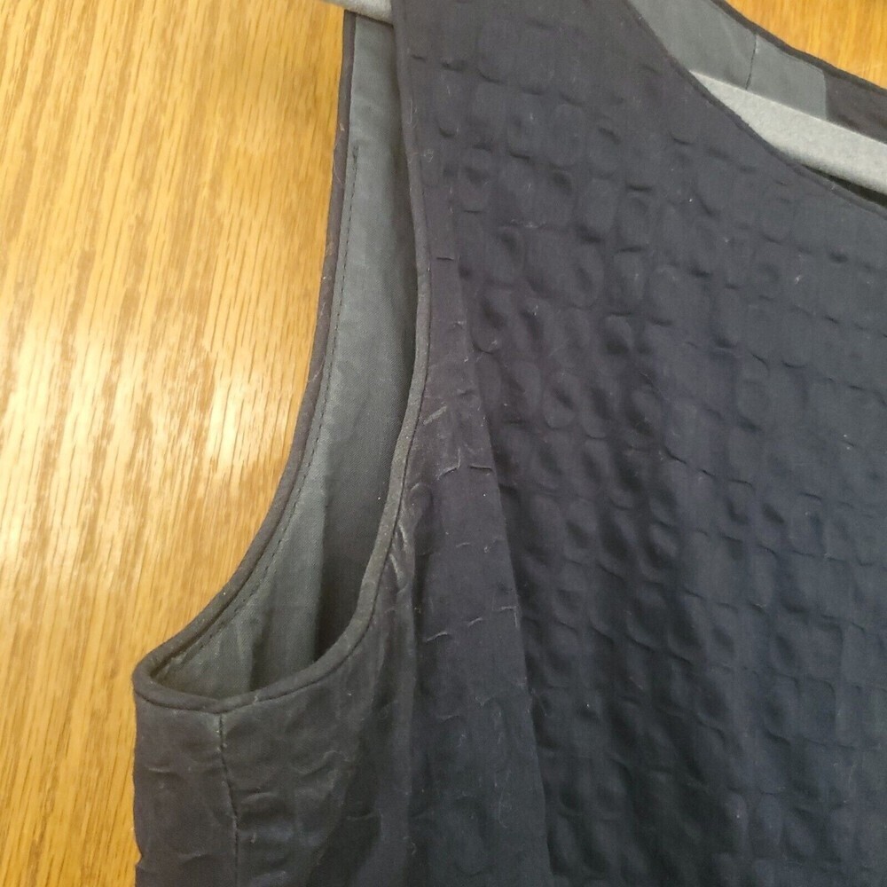 J Crew Navy Blue Sleeveless Dress Cotton Seersucker Fit & Flare Lined sz 8 - Picture 8 of 16
